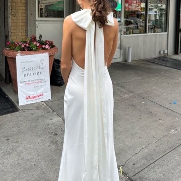 Misha x REVOLVE Evianna Satin Gown in Ivory - Picture 2 of 9